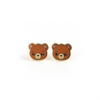 Brown Bear Earrings