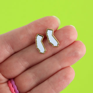 California White Glitter Earrings