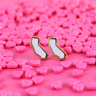 California White Glitter Earrings