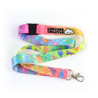 Rainbow Dino Lanyard