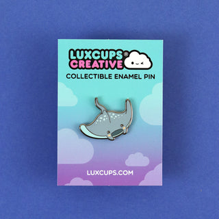 Manta Ray Enamel Pin