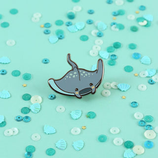 Manta Ray Enamel Pin