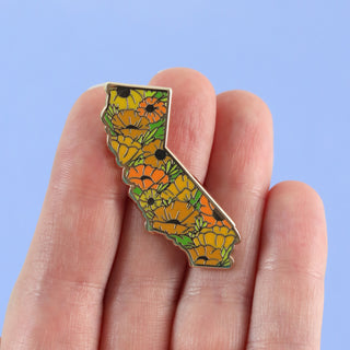 California Poppy Enamel Pin