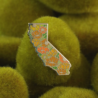 California Poppy Enamel Pin