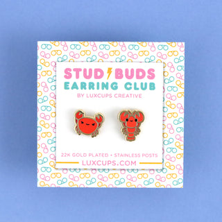 Crustacean Cuties Earrings - Stud Buds Earring Club