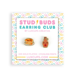 Pancake Pals Earrings - Stud Buds Earring Club