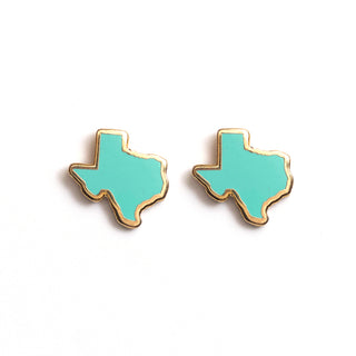 Texas Earrings - Solid Teal