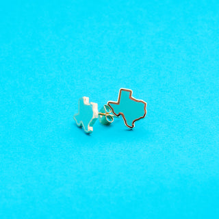 Texas Earrings - Solid Teal