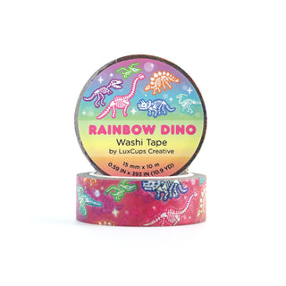 Rainbow Dino Washi Tape