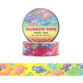 Rainbow Dino Washi Tape