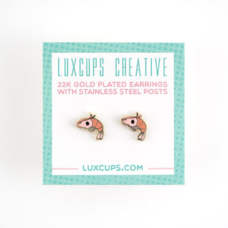 LuxCups Creative Stud Earrings Shrimp Earrings