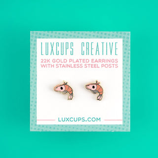 LuxCups Creative Stud Earrings Shrimp Earrings