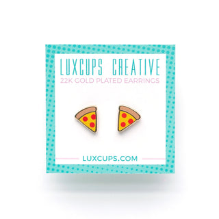 LuxCups Creative Stud Earrings Pizza Enamel Earrings