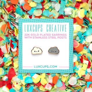 LuxCups Creative Stud Earrings Cloud Enamel Earrings