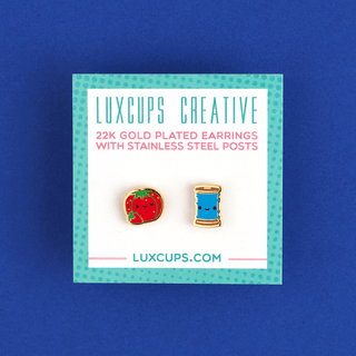 LuxCups Creative Stud Earrings Sew What?! Earrings