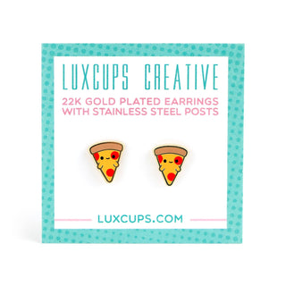 LuxCups Creative Stud Earrings Pizza Face Earrings