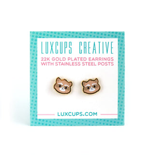 LuxCups Creative Stud Earrings Raccoon Earrings