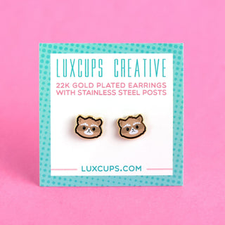 LuxCups Creative Stud Earrings Raccoon Earrings