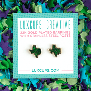 LuxCups Creative Stud Earrings Texas Earrings - Firefly Glitter