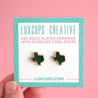 LuxCups Creative Stud Earrings Texas Earrings - Firefly Glitter