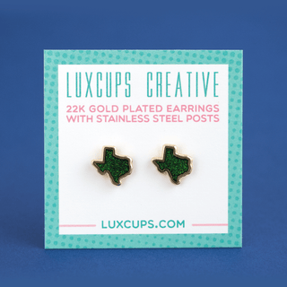 LuxCups Creative Stud Earrings Texas Earrings - Firefly Glitter