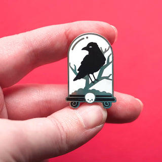 Raven Cloche Enamel Pin