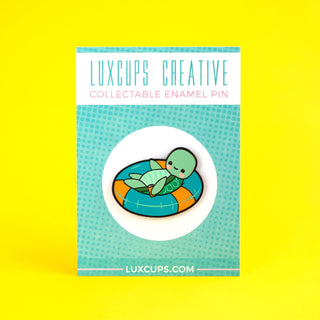 Tubin' Turtle Enamel Pin